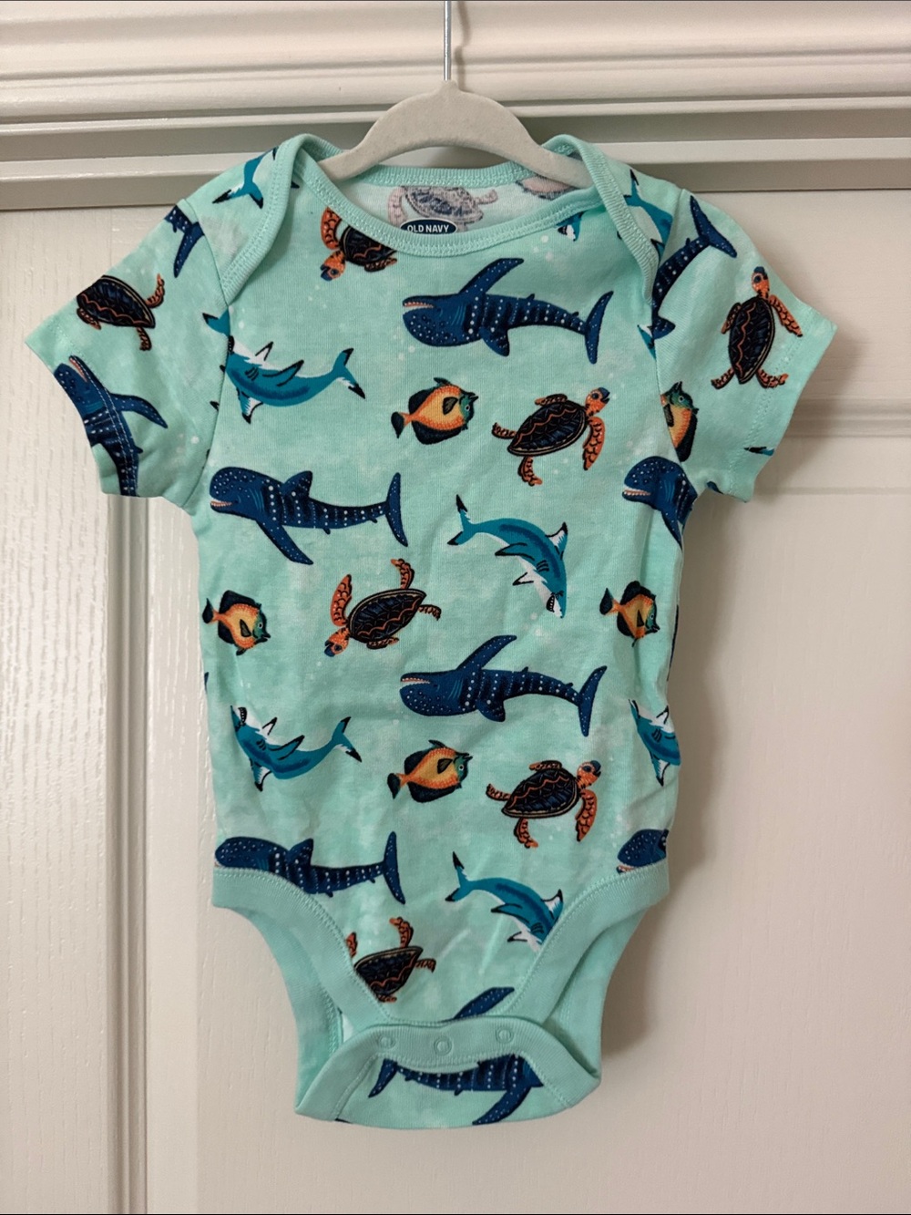 Old Navy Aqua Sea Creature Print One-Piece Bodysuit